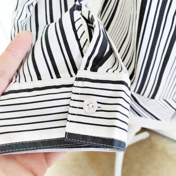 Talbots Side Tie Striped Blouse Small Petite - Picture 3 of 8